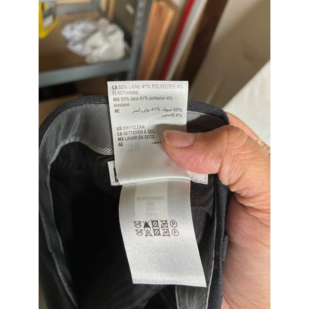 NWT Bar III Mens Slim Fit Power Stretch Wool Blend Suit Pants Gray 36W 30L